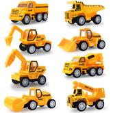 8 Pack Diecast Construction Vehicles, Metal Alloy Engineering Construction Trucks for Boys Age 3 4-7 8 9 Years Old, Kids Play Trucks Birthday Party Supplies Cake Toppers - Like New