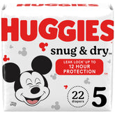Huggies Size 5 Diapers, Snug & Dry Baby Diapers, Size 5 (27+ lbs), 22 Count