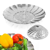 Sayfine Vegetable Steamer Basket, Premium Stainless Steel Veggie Steamer Basket for cooking - Folding Expandable Steamers to Fits Various Size Pot - Like New