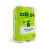 Caboo Tree Free Toilet Paper, Tree Free, Septic, Safe Biodegradable, Chemical Free Bath Tissue - 2 Ply Sheets, 300 Sheets Per Roll, 12 Double Rolls