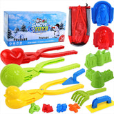LBAIBB 16Pcs Snow Ball Makers Toys with Handle for Boys Girls of Duck Penguin Snowman for Kids Adults Outdoor Winter Snow Toys Kit with Storage Bag Maker Tool Winter Snow Toys Kit