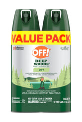 OFF! Deep Woods Insect Repellent Aerosol, Dry, Non-Greasy Formula, Bug Spray with Long Lasting Protection from Mosquitoes, 4 Oz, 2 Count