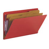 Smead End Tab Classification Folder, Legal, Straight, 2 Dividers, Bright Red, 10 per Box (29783)