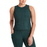 Member's Mark Ladies Soft Rib Cropped Tank (US, Alpha, Small, Regular, Regular, Astro Teal Heather)