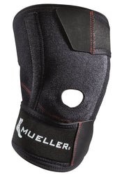 MUELLER Sports Medicine Wraparound Knee Stabilizer, For Men and Women, Black, One Size