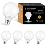 Dekang 4 Pack G25 LED Globe Light Bulbs for Bathroom 3000K Soft White, E26 Base Vanity Light Bulbs 60W Incandescent Equivalent, 5W Round Light Bulbs, 500LM, CRI 85+,Non-dimmable