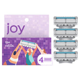 joy razor blade cartridge refill for women, 4 blade refills