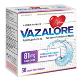VAZALORE® Aspirin 81mg for Adults | Low Dose Aspirin Heart Therapy | Liquid-Filled Capsules to Help Protect Stomach | Pain Relief | 30 Count