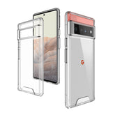 New Mobile Phone Slim Crystal Clear Acrylic TPU Hybrid Phone Case for Google Pixel 6 6 Pro with Separate Button