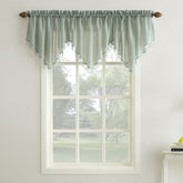 No. 918 Erica Crushed Voile Ascot Beaded Sheer Rod Pocket Curtain Valance