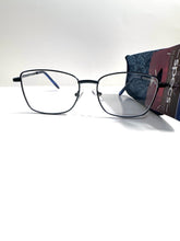 Foster Grant Simply Specs reading glasses metal navy blue lightweight VRL2102 + 1.50