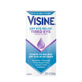 Visine Dry Eye Relief Tired Eye Lubricant Eye Drops, Moisturizing & Soothing Sterile Drops for Irritated, Dry & Tired Eyes Due to Screen Time Irritation, Polyethylene Glycol, 0.5 fl. oz