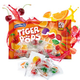 Colombina Tiger Pops, Assorted Fruit Flavors with 3 Swirl Colors, Individually Wrapped Lollipops, Ideal for Kids' Piñata Fillers and Holiday Celebrations, 120 Count (Pack of 1)