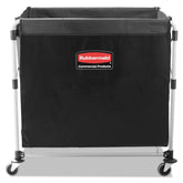 Rubbermaid Commercial Products, Collapsible X Cart Laundy Cart, College Move-In, Transport Supplies and Groceries, Steel, 8 Bushel (300 L) Cart, 36" L x 7" W x 34" H, Black - Like New