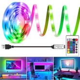 HOUHUI LED Strip Lights 6.56Ft,RGB LED Lights Strip for 40-60in TV LED Backlight,RGB Color Strip Light Waterproof IP65 with Remote, USB Bias LED Lights Kit for Bedroom PC Monitor Mirror Cabinet Desk - Like New