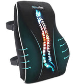 Lumbar Support Pillow for Office Chair Car Back Support Pillow, Memory Foam Gaming Chair Desk Chair Back Cushion for Lower Back Pain Relief, Ergonomic Back Rest with Double Adjustable Straps - Like New