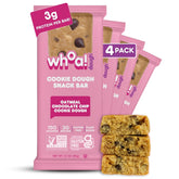 Whoa Dough Edible Cookie Dough Bars- Certified Non-GMO, Kosher and Gluten Free Bars - Healthy Snack Foods - Plant Based Snacks Made With Real Ingredients - Oatmeal Chocolate Chip - 4 Pack