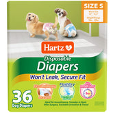 Hartz Disposable Dog Diapers, Size S 36 count, Comfortable & Secure Fit, Easy to Put On