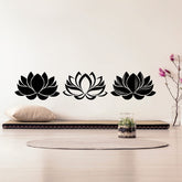 RoomMates RMK5138GM Black Line Art Lotus Peel and Stick Giant Wall Decal