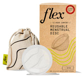 Flex Reusable Disc | Reusable Menstrual Disc | Tampon, Pad, and Cup Alternative | Capacity of 6 Super Tampons | Lasts for Years | Includes Carrying Pouch & 2 Free Disposable Discs