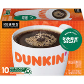 Dunkin' Decaf Medium Roast Coffee, 10 Keurig K-Cup Pods