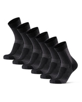 DANISH ENDURANCE Merino Wool Light Hiking Socks, Cushioned & Moisture Wicking Hiking Socks, Men, Black & Navy Colors, 6 Pack - Like New