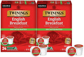 Twinings Decaf English Breakfast Tea K-Cup Pods for Keurig, Naturally Decaffeinated Black Tea, Smooth, Flavourful, Robust, 24 Count