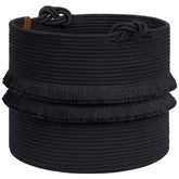 CherryNow Blanket Basket Black Basket for Toys, Baby Laundry Basket for Kids, Storage Baskets for Decor, Rope Basket for Bedroom, Cute Baskets for Gifts, Nursery Laundry Basket, 15" x 13" - Like New