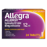 Allegra Adult Non-Drowsy Antihistamine Tablets for 12-Hour Allergy Relief, 60 mg, 24 Count