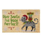 DII Christmas Coir Door Mat Outdoor Cat & Dog Themed Doormat for Animal Lovers, 17x29, Dear Santa, I've Been Purrfect