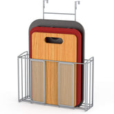 Simple Houseware Over Cabinet Door Organizer, 12.5"Wx3.75"Dx18"H, Mesh Silver - Like New