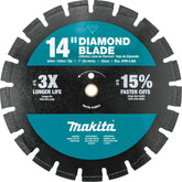 Makita B-69674 14" Diamond Blade, Segmented, Dual Purpose - Very Good