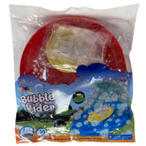 Misco Toys Bubble Flying Disc Glider with Dipping Tray, 10 inch disc with Great Distance, Shoots Bubbles and Flies! Ideal for Beach, Park, Great for Kids Ages 3+ (Red)