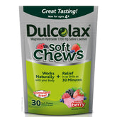 Dulcolax Soft Chews Saline Laxative Mixed Berry (30ct) Gentle Constipation Relief, Magnesium Hydroxide 1200mg