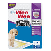 Four Paws Wee-Wee Super Absorbent Unscented Pee Pads for Dogs & Puppies with Insta-Rise Border, Leak-Proof Dog Housebreaking Potty Training Floor Protection, 22" x 23", 10 Count