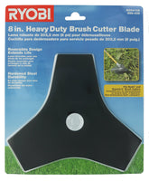 Ryobi Genuine OEM AC04105 8” Replacement Heavy Duty Reversible Steel Tri-Arc Brush Cutting Blade for Ryobi Expand-It Models