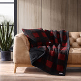 Eddie Bauer - Throw Blanket Reversible Home Decor for All Seasons (Red/Black)