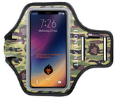 Cell Phone Armband Case. for Screen Size of 6.8 inches and Below. with Card Holder, Key Slot, & Earphone Cord Holder. Wear in Running, Workout, Sports, Fitness and Gym. (Camouflage, M 6.5")