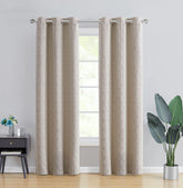 Tahari Home - Blackout Curtains, Window Treatment with Grommet Top, Lustrous Leaf Home Decor (Galene Taupe, 76" x 96")