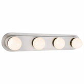 Hampton Bay Midford 24 in. 4-Light Brushed Nickel LED Vanity Light Bar with Frosted Shade - Like New