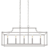 Home Decorators Collection Crestview 34 in. 5-Light Brushed Nickel Transitional Linear Chandelier
