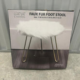 Glam Faux Fur Foot Stool 11.81" x 11.81"