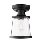 9.6 in. 1-Light Matte Black Round Flush Mount - Like New