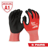 Milwaukee Large 9" Red Nitrile Level 1 Cut Resistant Dipped Work Gloves (6-Pack)