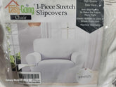 Easy-Going Stretch Jacquard Chair Couch Cover, 1-Piece Soft Sofa Cover, Sofa Slipcover with Anti-Slip Foams, Washable Furniture Protector for Kids, Pets (Chair, Snow White)