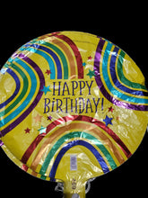 Happy Birthday 18 in Foil Yellow Mylar Round Balloon