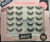 Magic Eyelashes & Eyeliner (10Pairs) - Like New