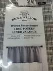 B&W Woven Basketweave Valance Charcoa - Like New