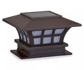 LED Solar 2-Piece Fence Post Light Set