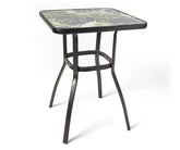 Dempsey Leaf Tempered Glass Patio High Dining Bistro Table 27 in